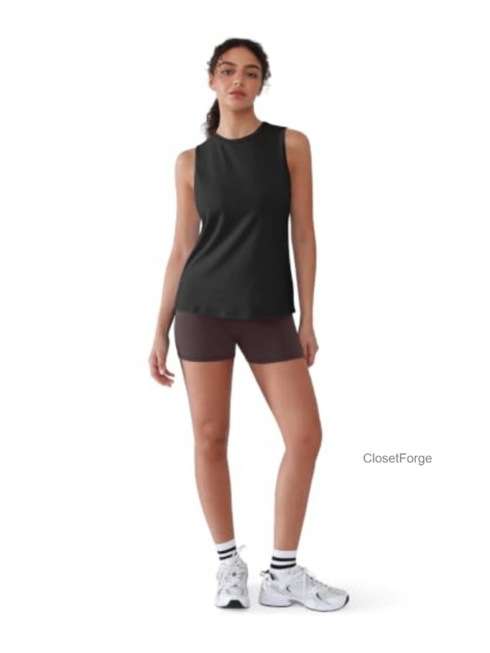 Cross Backless Workout Tank Open Back Athletic Sleeveless Loose Fit Racerback - Picture 5 of 6